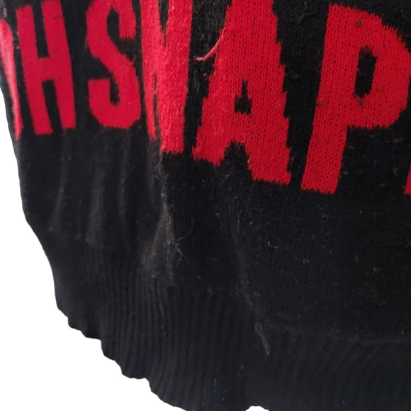 WELL WORN HOLIDAY SWEATER Black Size Medium Ugly Christmas Sweater Gingerbread - Picture 10 of 11